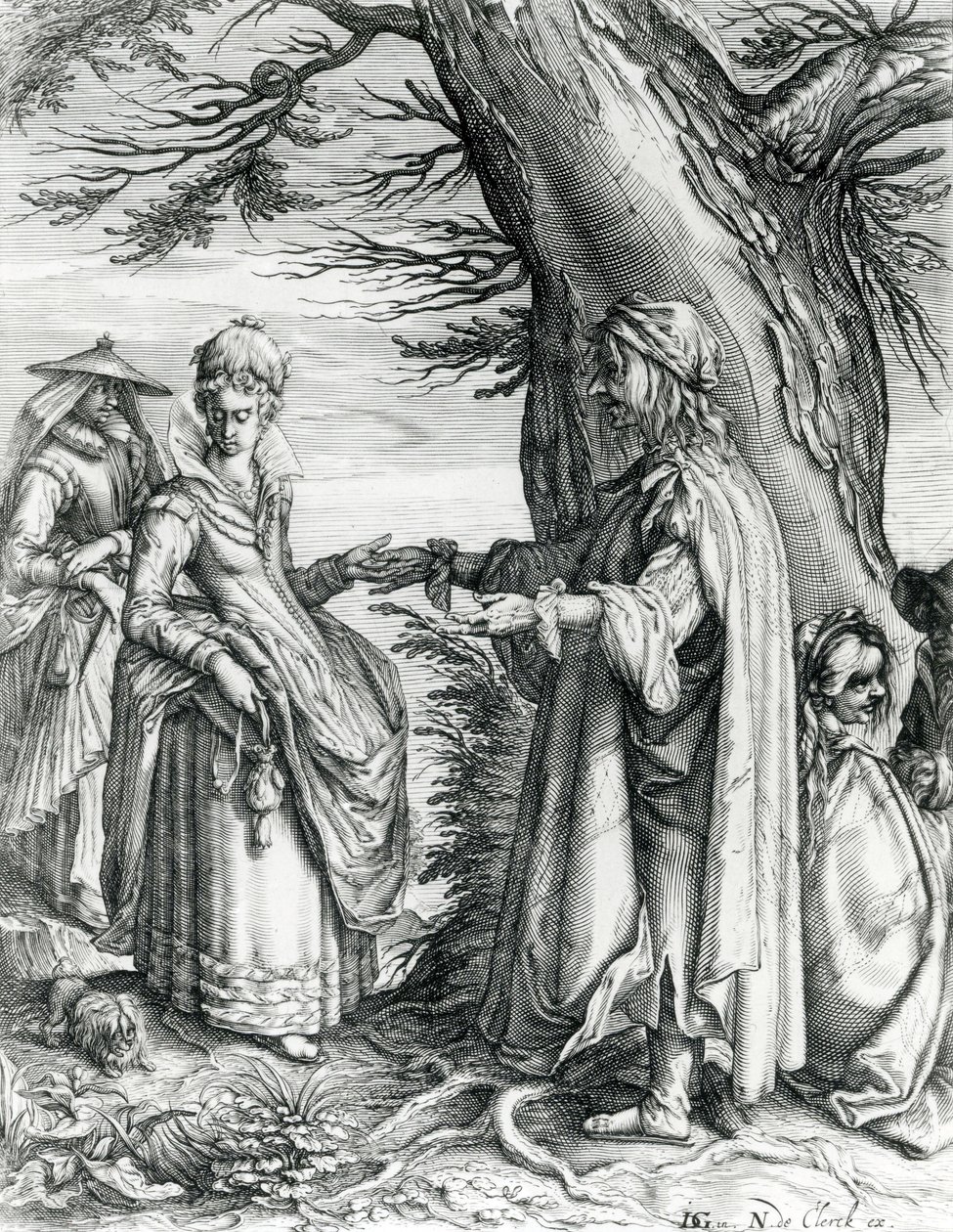 O Cartomante, c.1608 de Andries Jacobsz Stock