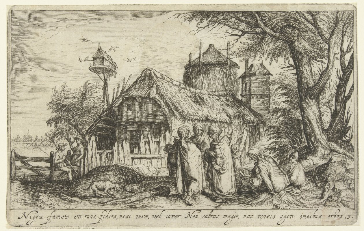 Paisagem com Roma Paisagens (título da série) de Andries Jacobsz. Stock
