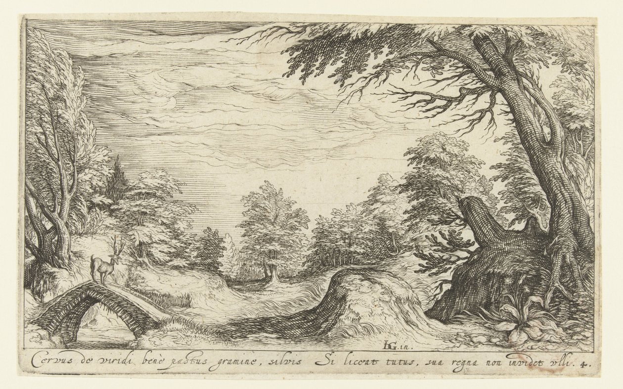 Paisagem com um veado sobre uma ponte
Paisagens (título da série) de Andries Jacobsz. Stock