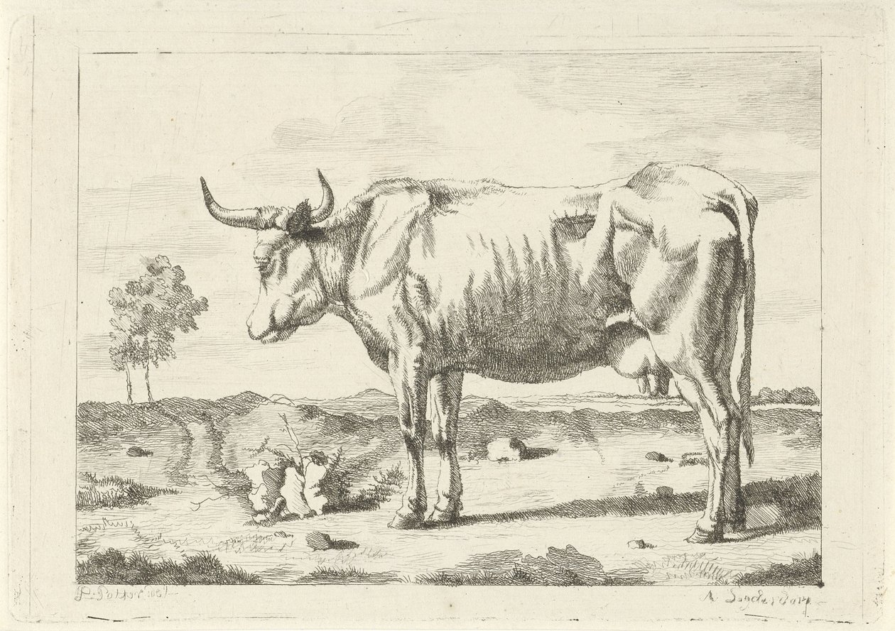 Vaca no pasto de Andries Leijerdorp