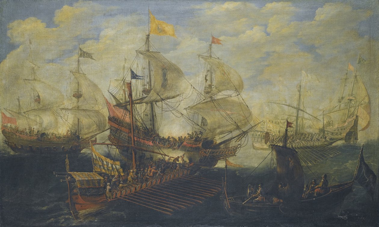A Batalha de Lepanto em 7 de outubro de 1571 de Andries van Eertvelt