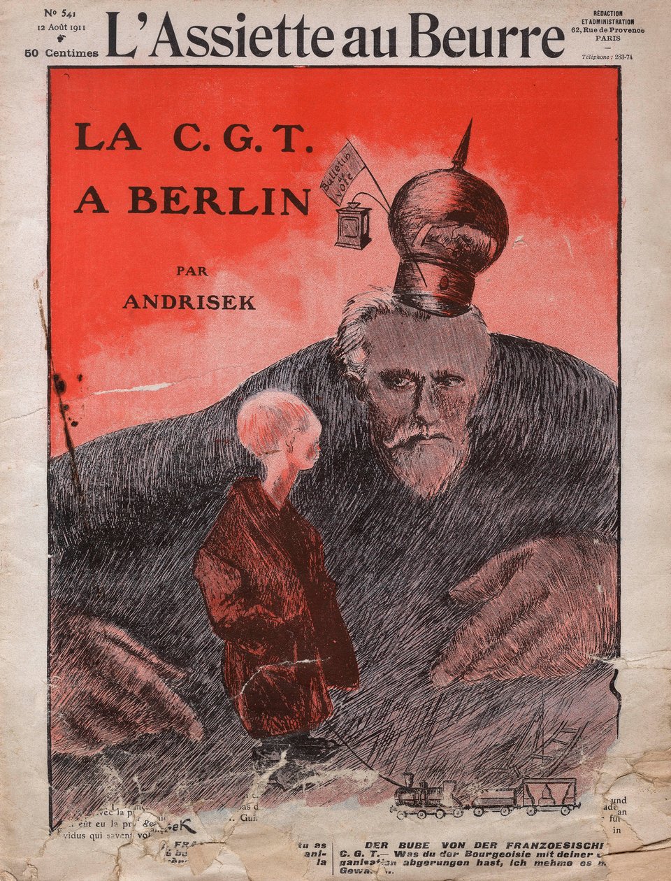 CGT, o Sindicato Francês, Capa da revista francesa Satirical 