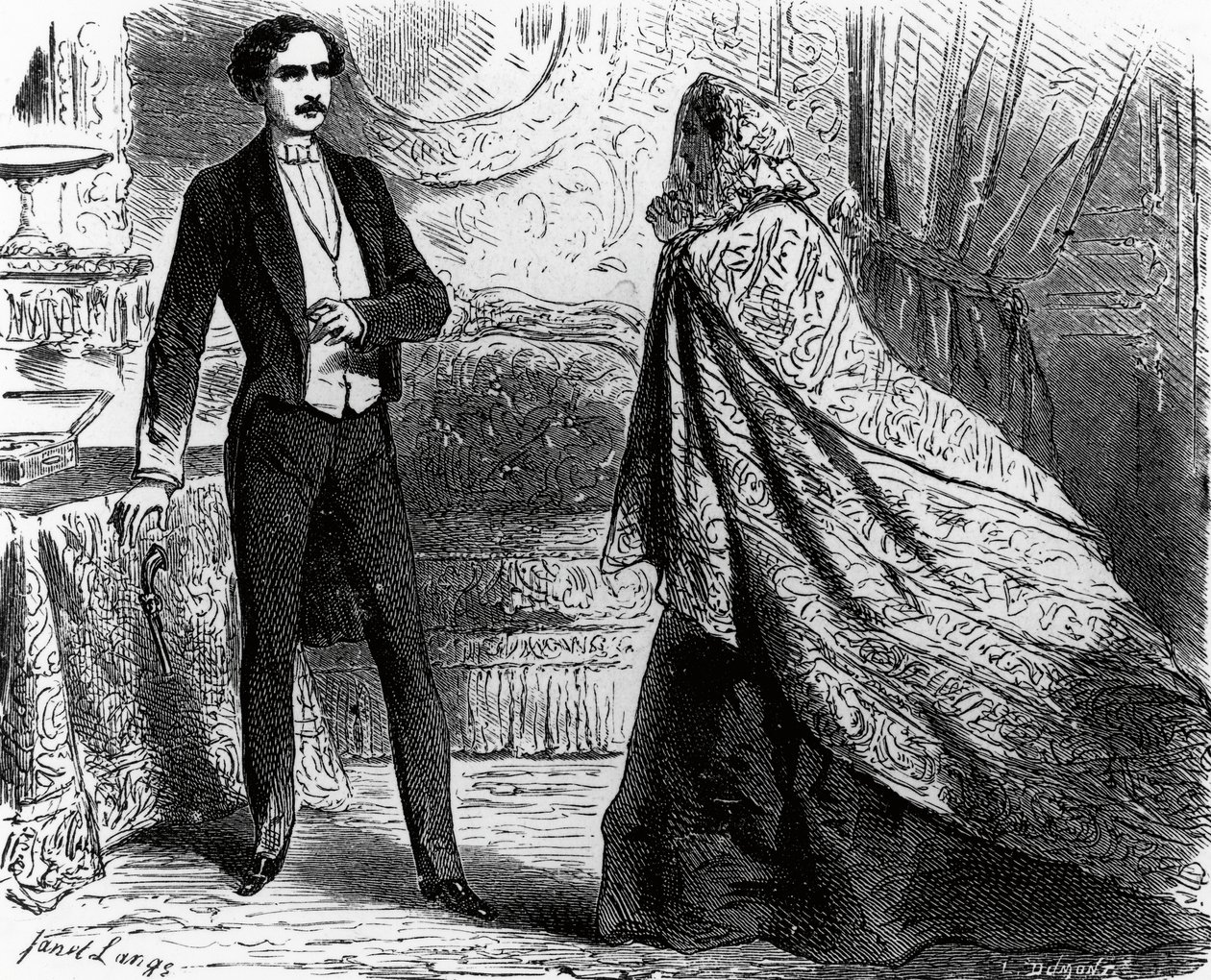 Ilustração para o Conde de Monte Cristo, romance de Alexandre Dumas (1802-1870) e Auguste Maquet (1813-1888), gravura após desenho de Ange Louis Janet (1815-1872) de Ange Louis (1815 72) Janet