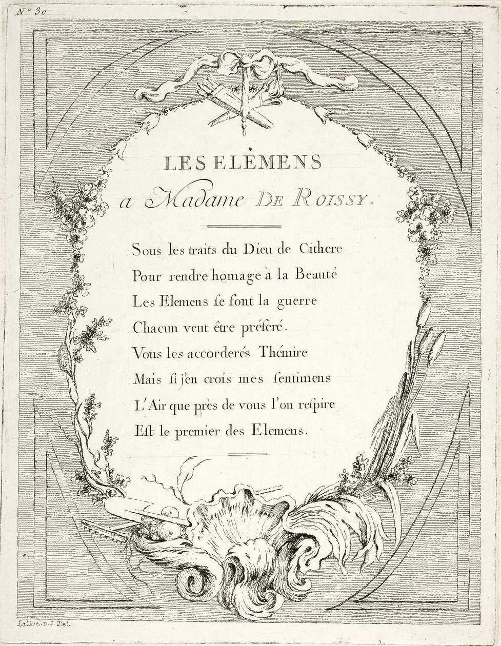 Frontispício, de Élements de Ange Laurent de Lalive de Jully