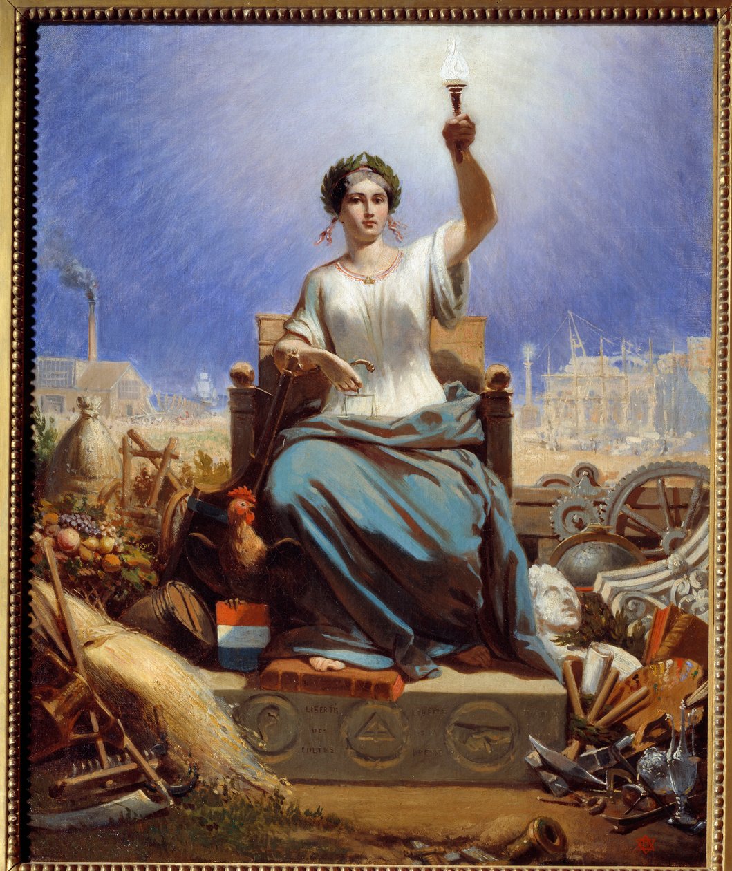 França a iluminar o mundo. A alegoria. Pintura de Janet Lange (1815 - 1872) de Ange Louis Janet