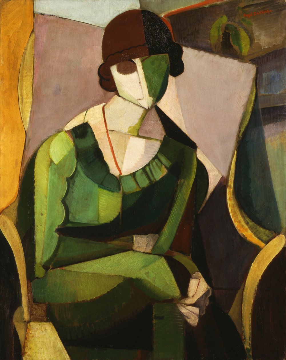 Retrato de uma Senhora em Verde; Retrato de Dama en Verde de Ángel Zárraga
