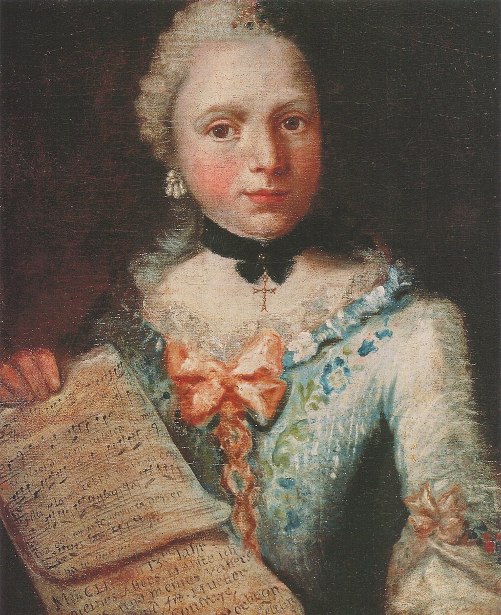 Auto-retrato como cantor, segurando uma folha de música de Angelica Kauffmann
