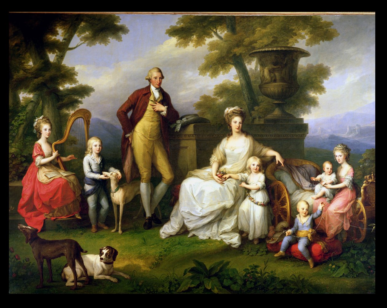 Fernando IV (1751-1825), rei de Nápoles, e sua família de Angelica Kauffmann