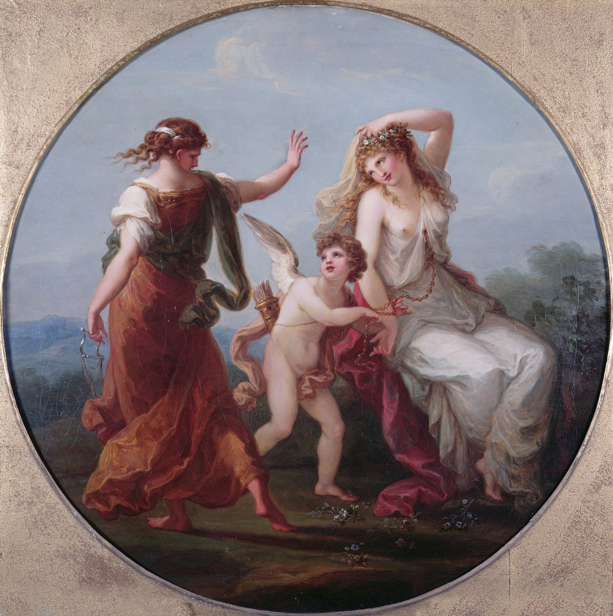 Amor conquistando a prudência de Angelica Kauffmann