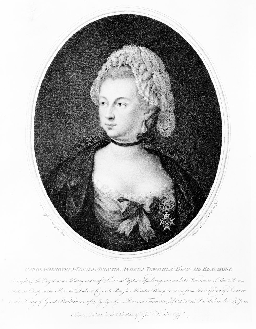 Retrato do Cavaleiro de Eon, 1788 de Angelica Kauffmann