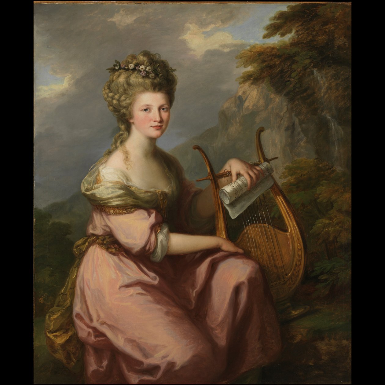 Retrato de Sarah Harrop (Mrs. Bates) como musa de Angelica Kauffmann