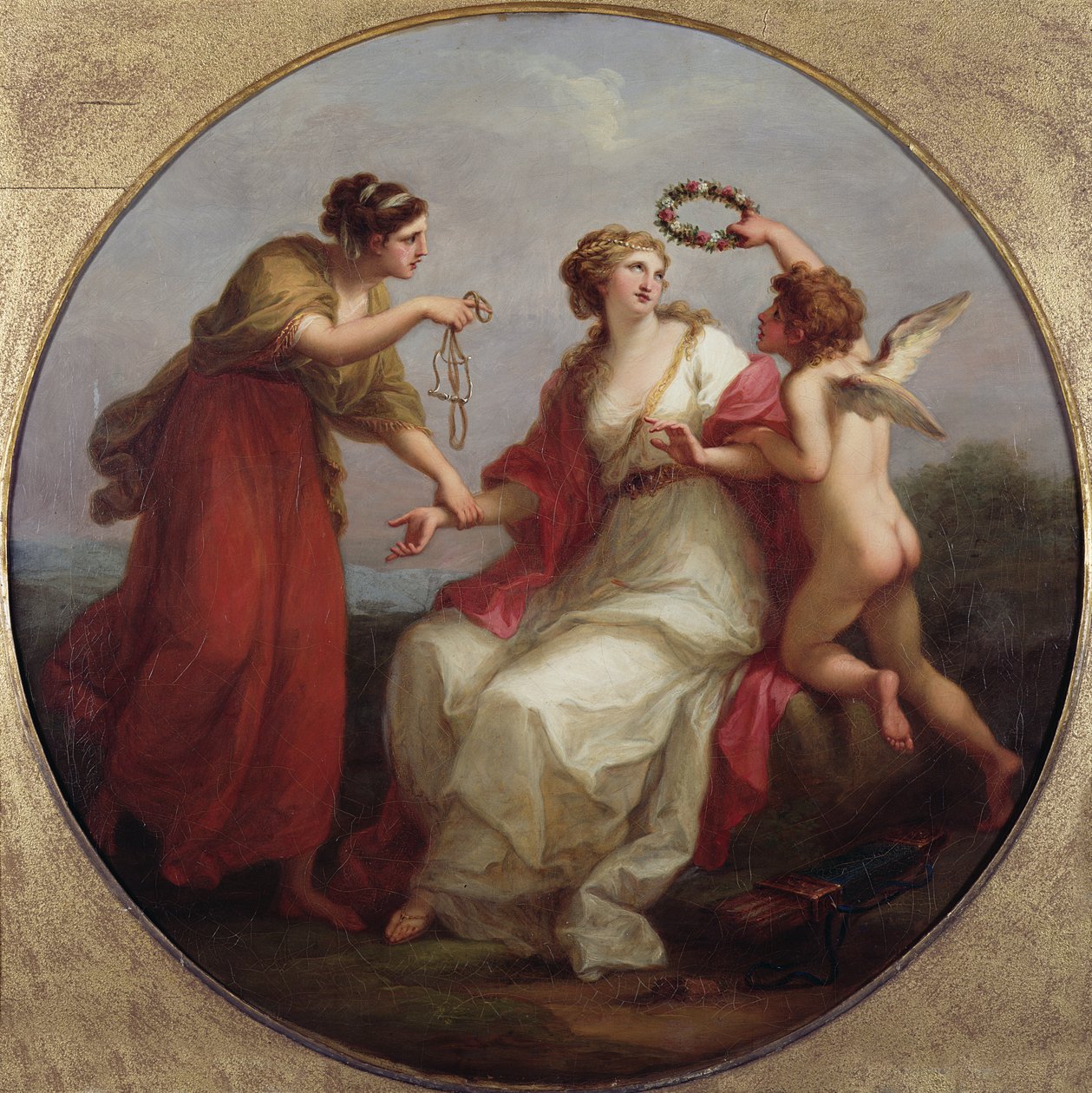 Prudência resistindo Amor de Angelica Kauffmann