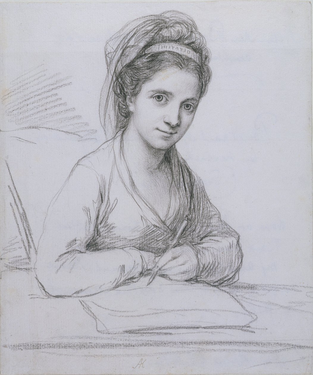 Auto-retrato (grafite sobre papel) de Angelica Kauffmann