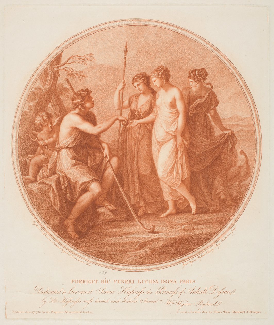 O Julgamento de Paris de Angelica (after) Kauffman
