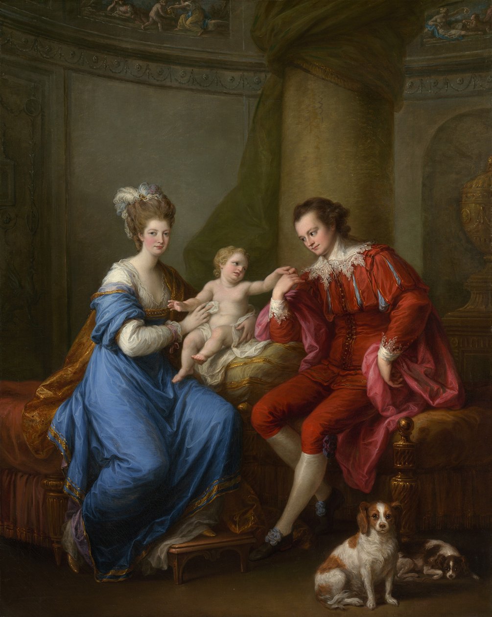 Edward Smith Stanley 1752-1834, décimo segundo conde de Derby, com sua primeira esposa e seu filho, c1776. de Angelica Kauffmann