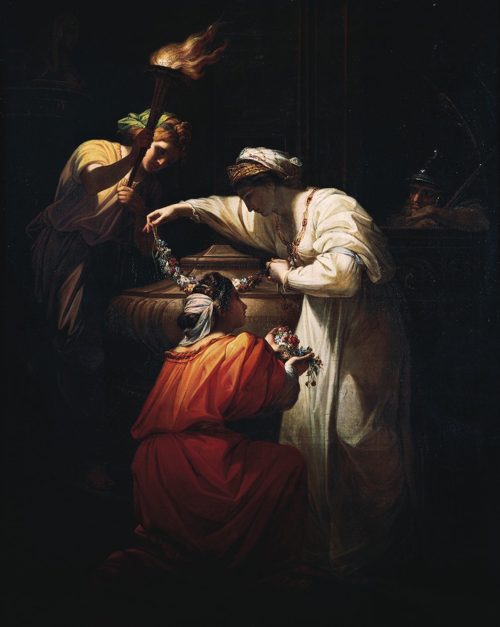 Cleopatra Decorando o Túmulo de Marco António, de Angelica Kauffmann (1741-1807), óleo sobre tela de Angelica Kauffmann