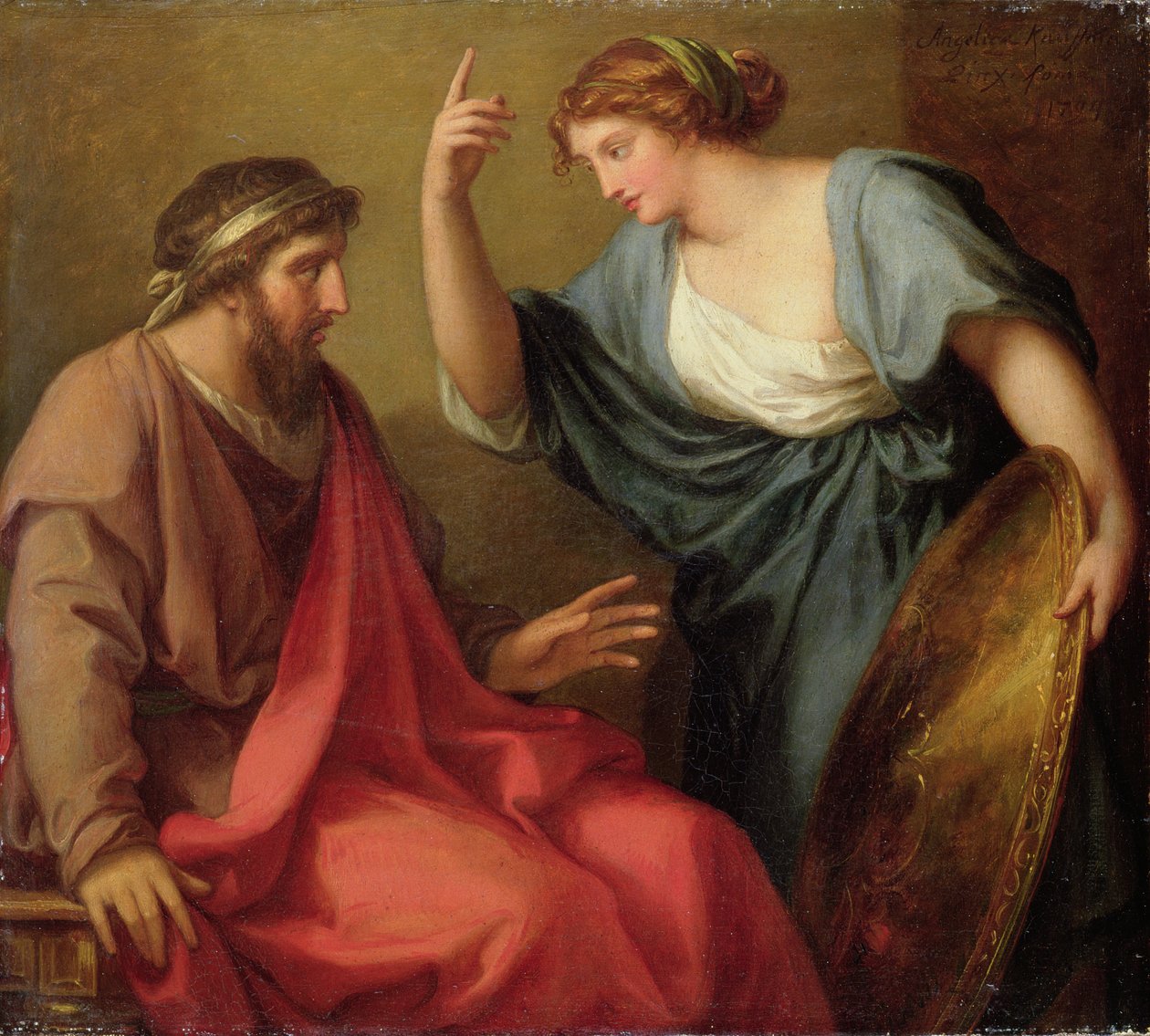 Egeria Entregando Numa Pompilius His Shield, 1794 de Angelica Kauffmann