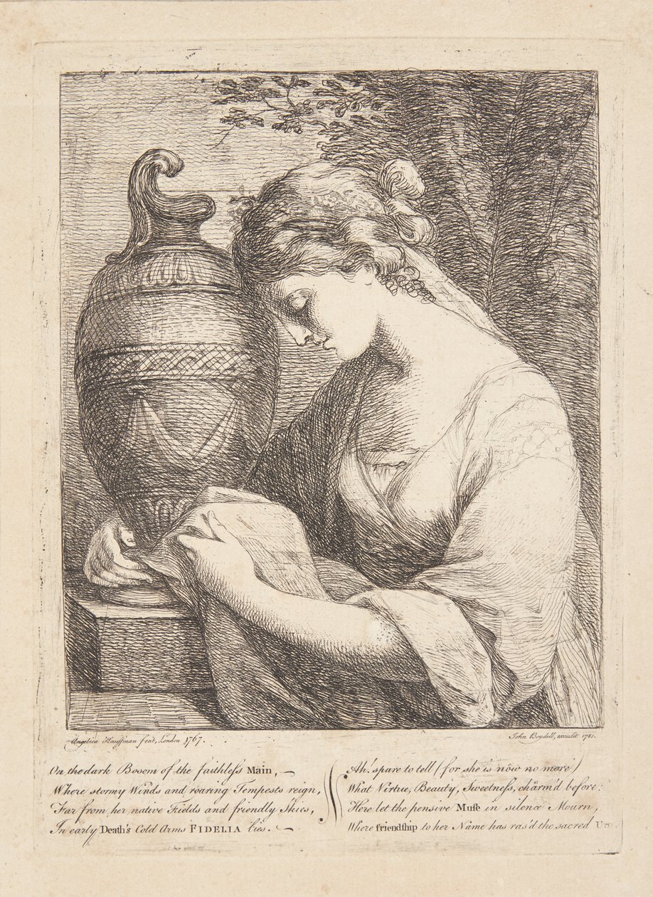 A mulher na urna de Angelica Kauffmann