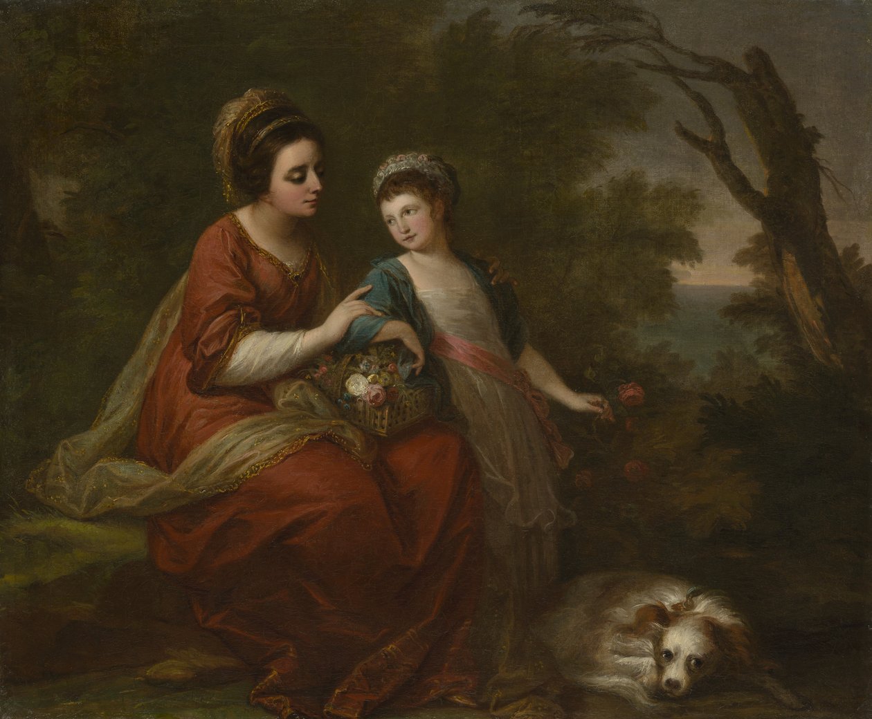Sra. Hugh Morgan e sua filha, c.1771 (óleo sobre tela) de Angelica Kauffmann