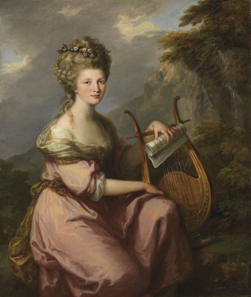 Retrato de Sarah Harrop (Sra. Bates) como musa de Angelica Kauffmann