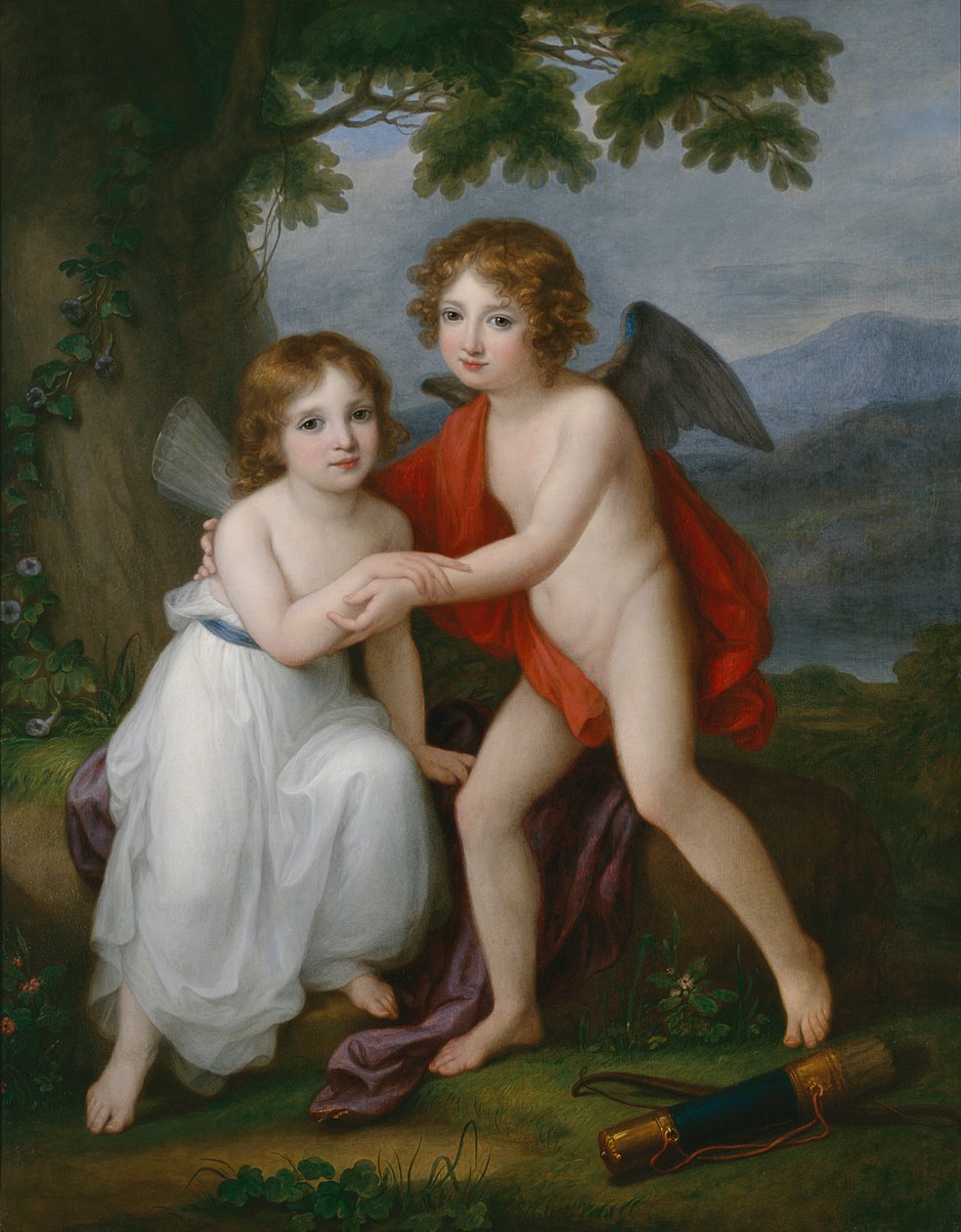 Retrato dos irmãos Plymouth como Amor e Psyche, 1795 de Angelica Kauffmann