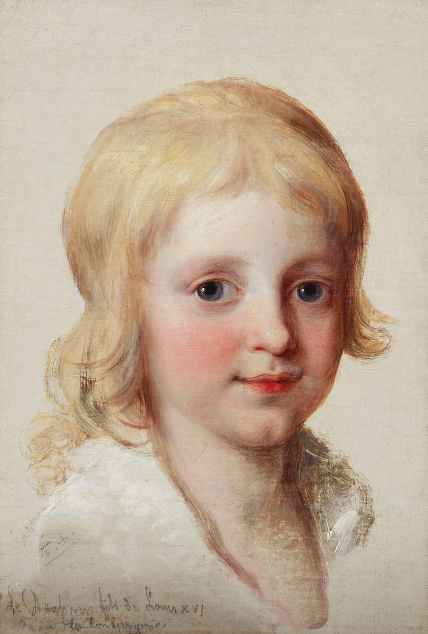 Estudo de retrato de Francesco, príncipe herdeiro de Nápoles, quando menino, cabeça e ombros, de Angelica Kauffmann
