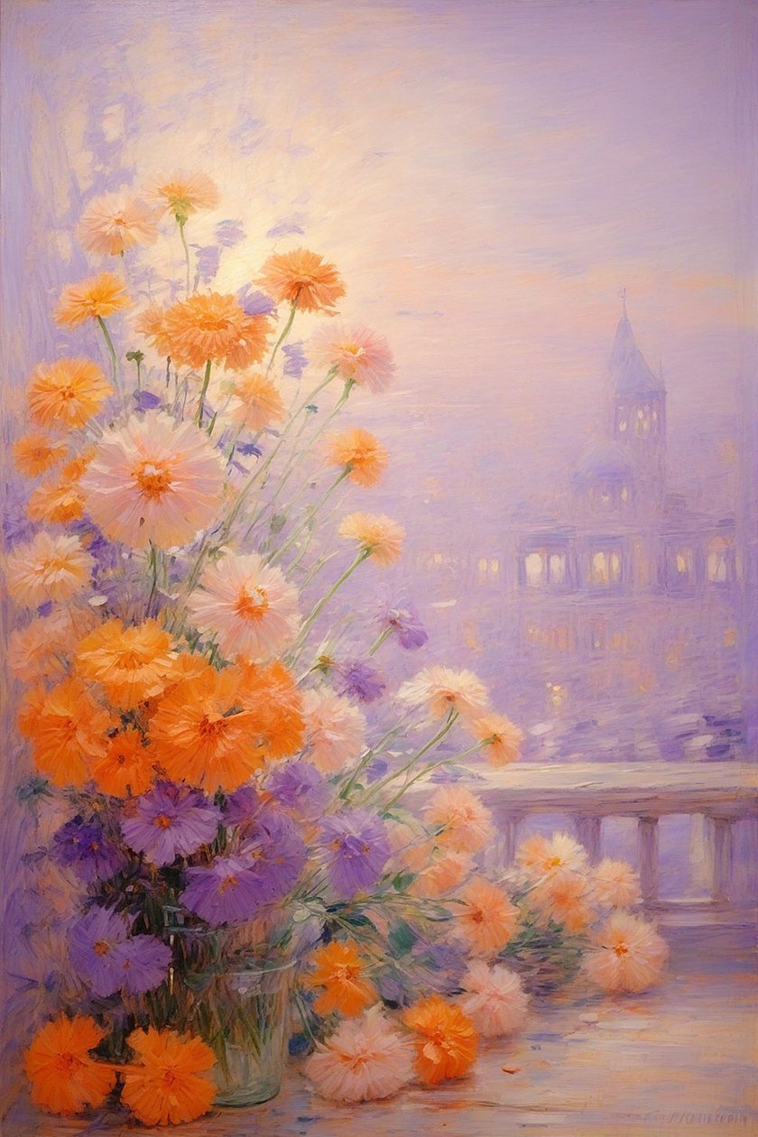 Florais 54, c.2022 (óleo sobre tela) de Angelita Hawke