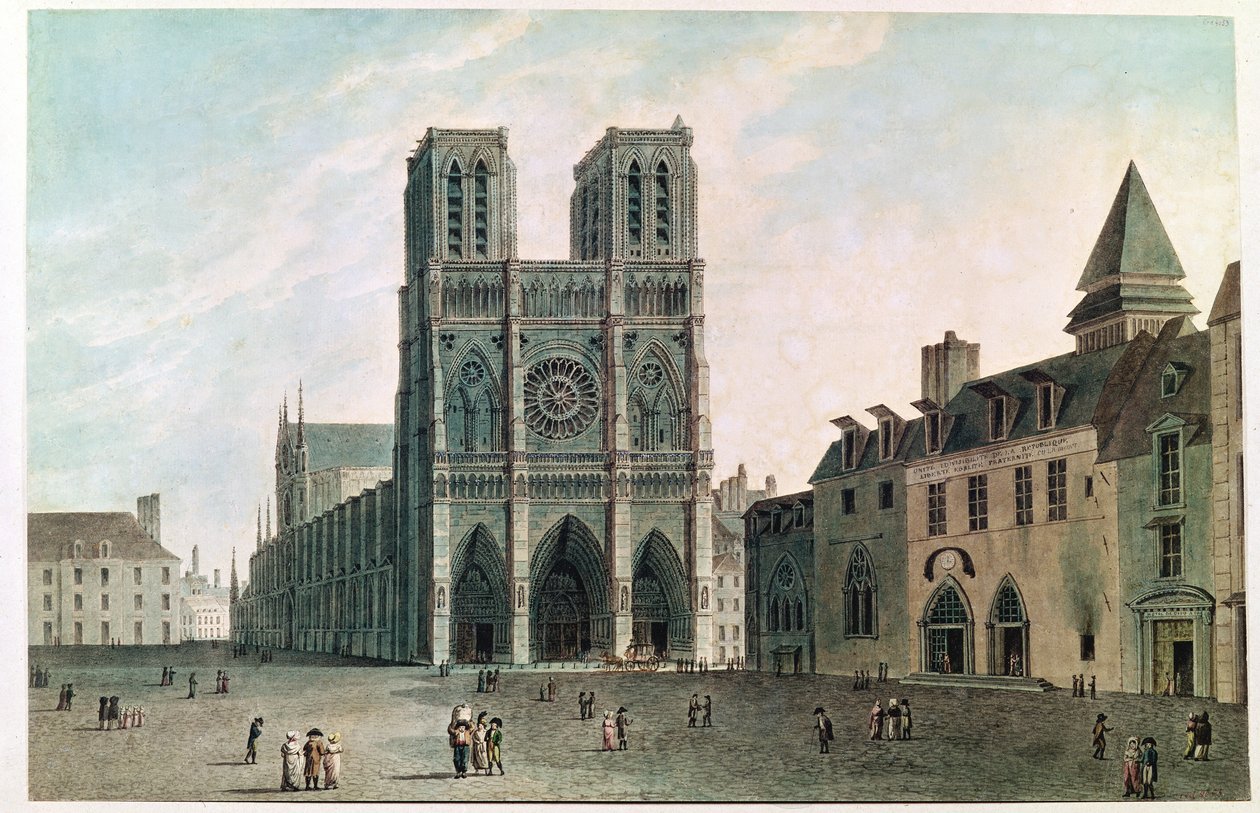 A, quadrado, frente, notre-senhora, em, a, tempo, de, a, consulat, 1799-1804 de Angelo Garbizza