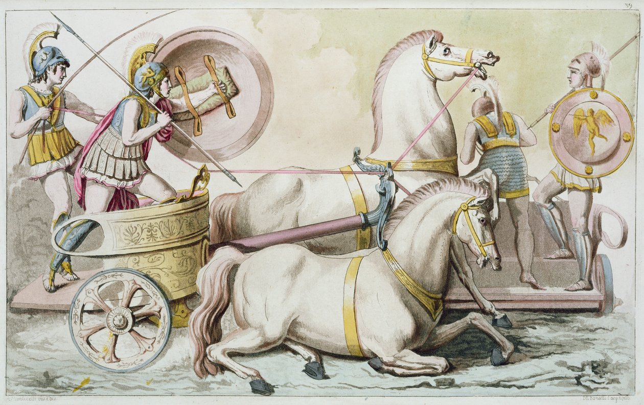 Romano Cocheiro, de &39;trajes romanos&39;, gravado por DK Bonatti, c.1810 (aquatint) de Angelo Monticelli