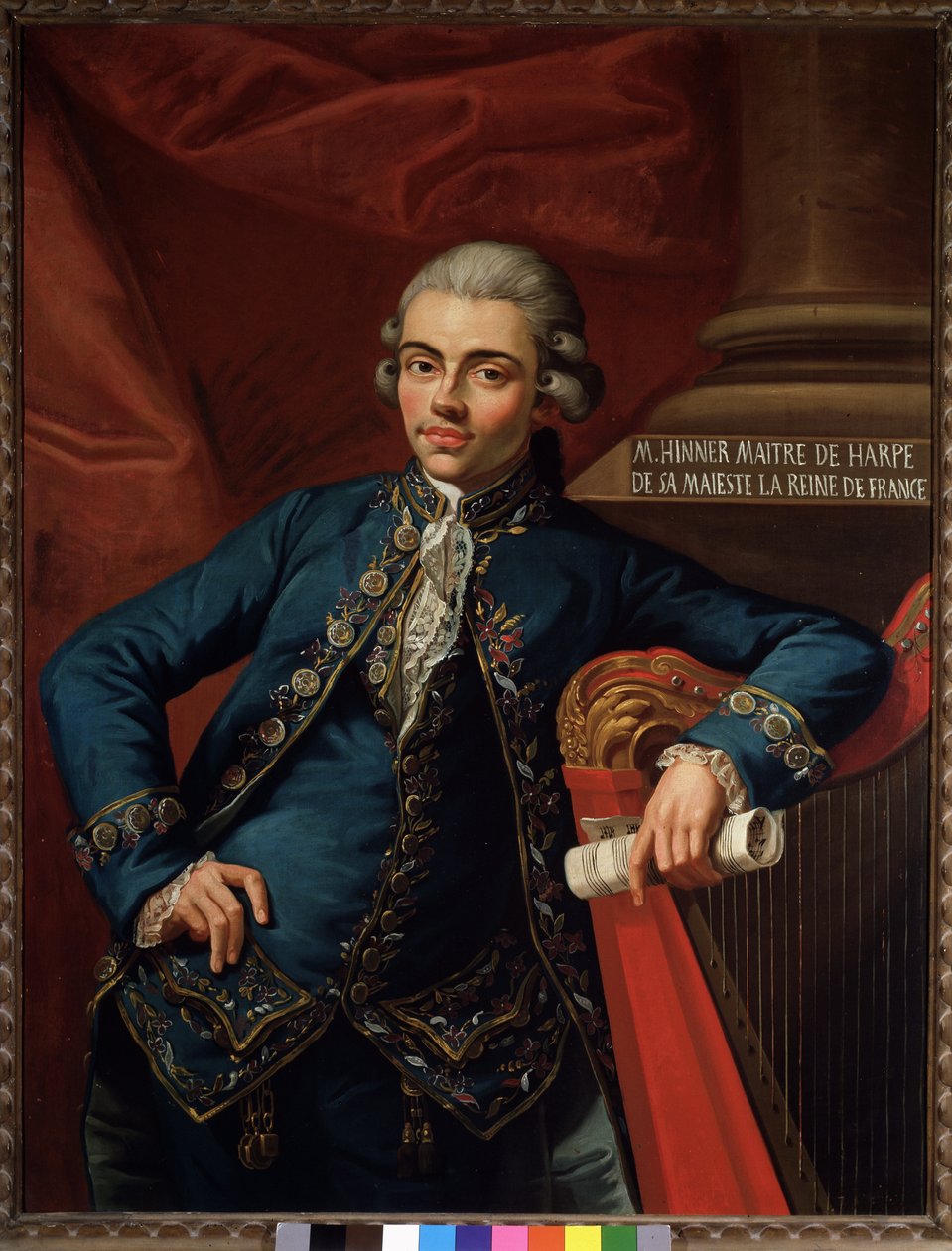 Retrato do compositor alemão e harpista Philip Joseph Hinner (1754-after 1805) de Angelo Crescimbeni