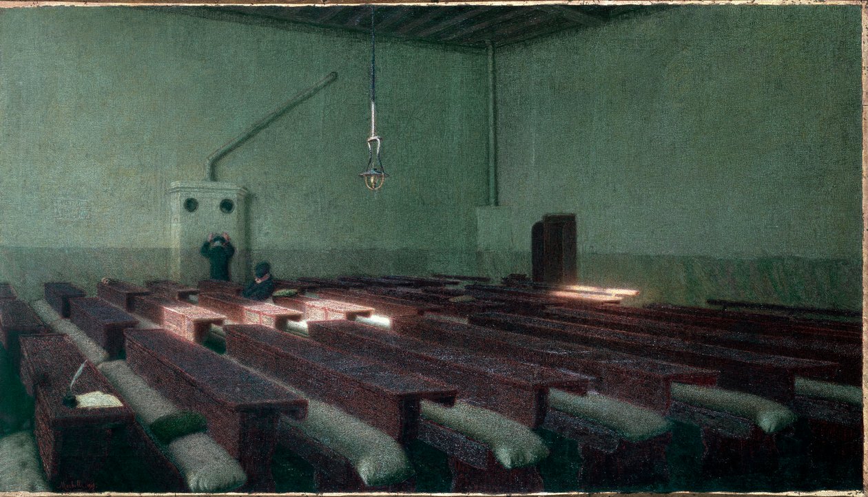 Natal no hospício para idosos Pio Albergo Trivulzio em Milão Pintura de Angelo Morbelli (1853-1919) 1909 Dim. 99x173,5 cm Turim, Galleria Civica d