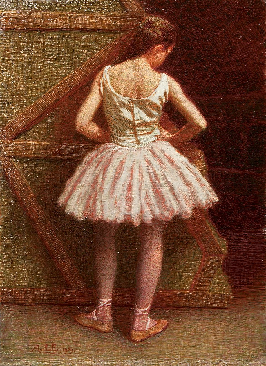 Dançarina no Teatro alla Scala, 1909. de Angelo Morbelli