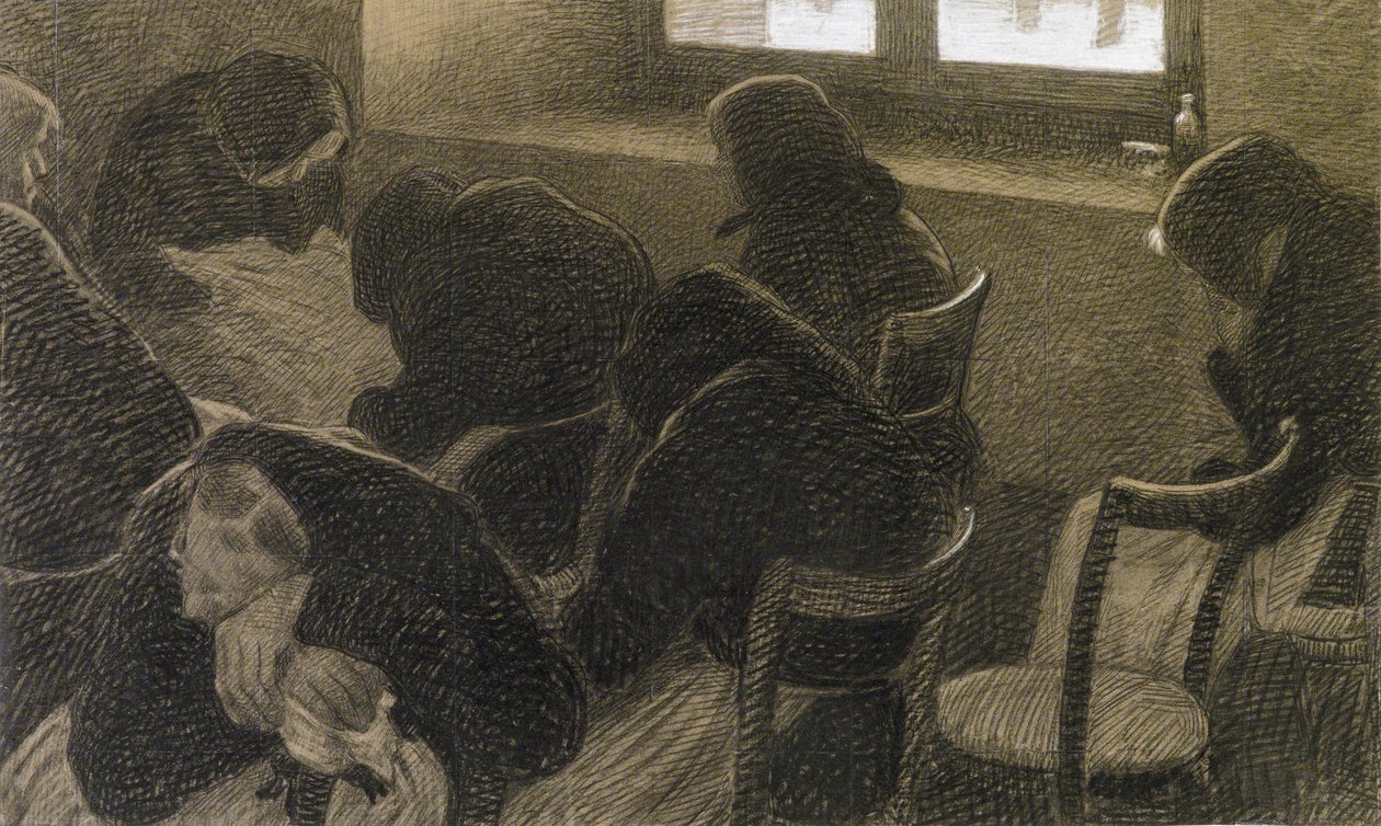 Sesta de inverno, c. 1902. de Angelo Morbelli