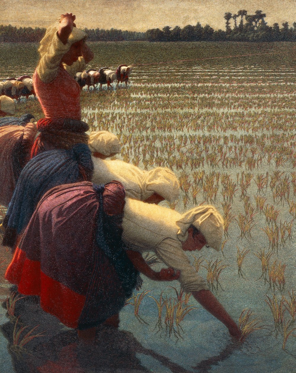 O Mondine (trabalhadoras italianas do arroz) de Angelo Morbelli
