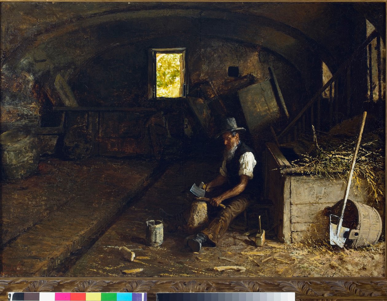 O divisor de madeira. 1881-84 de Angelo Morbelli