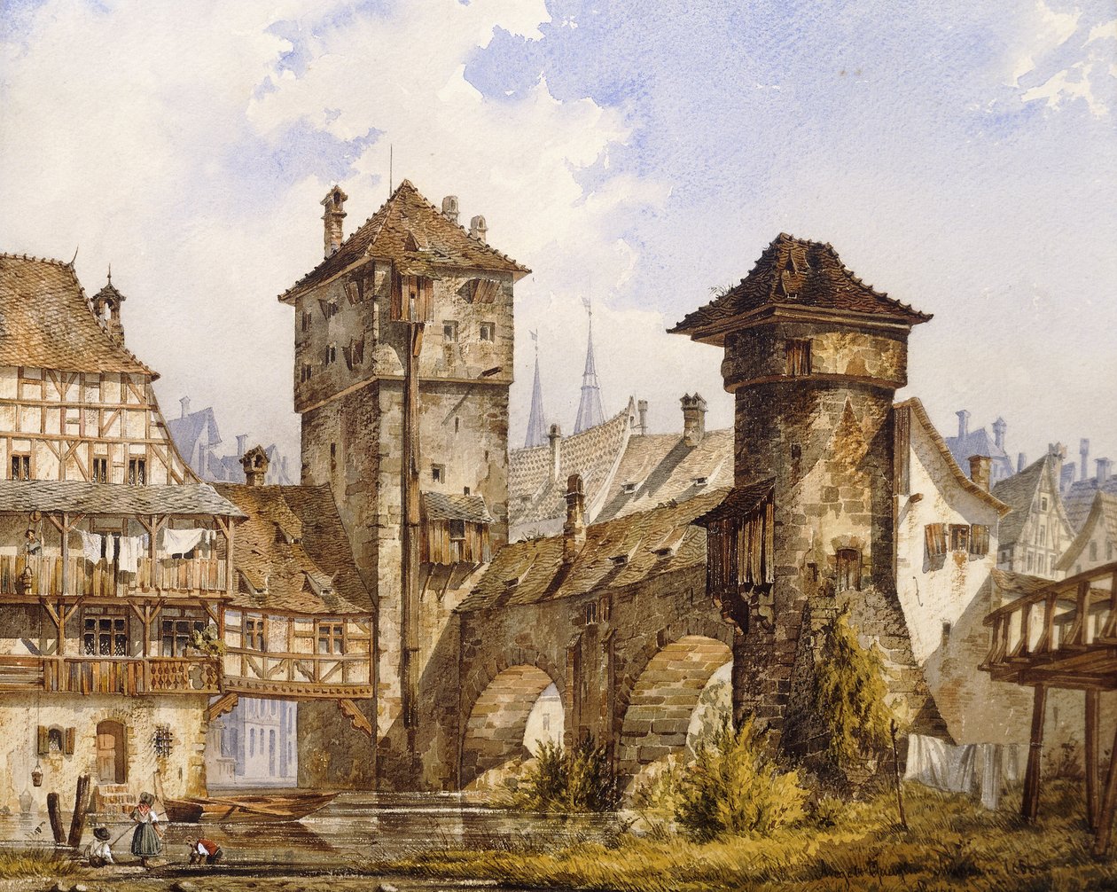 Uma vista de Nurnberg, 1856 de Angelo Quaglio