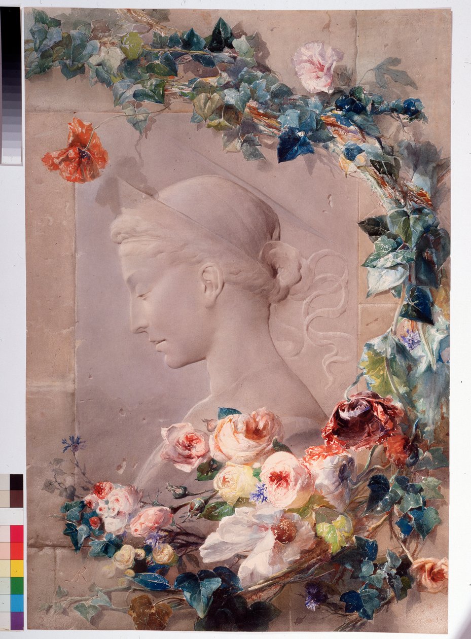 Representação de Saint Cecile Watercolour por Angelo Rossi (1814-1871) 1859 Dim 81x55 cm Genes, Galleria d