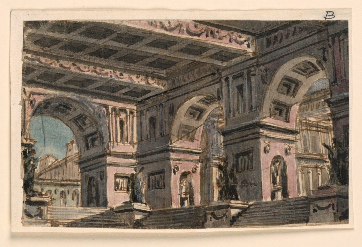 Cenário, átrio do palácio de Angelo Toselli