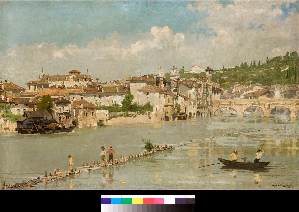 Os pescadores ou Verona Pintura de Angelo dall