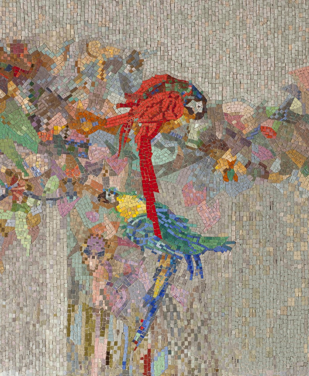 Flores e pássaros, 1914 (mosaico) de Angiolo DAndrea