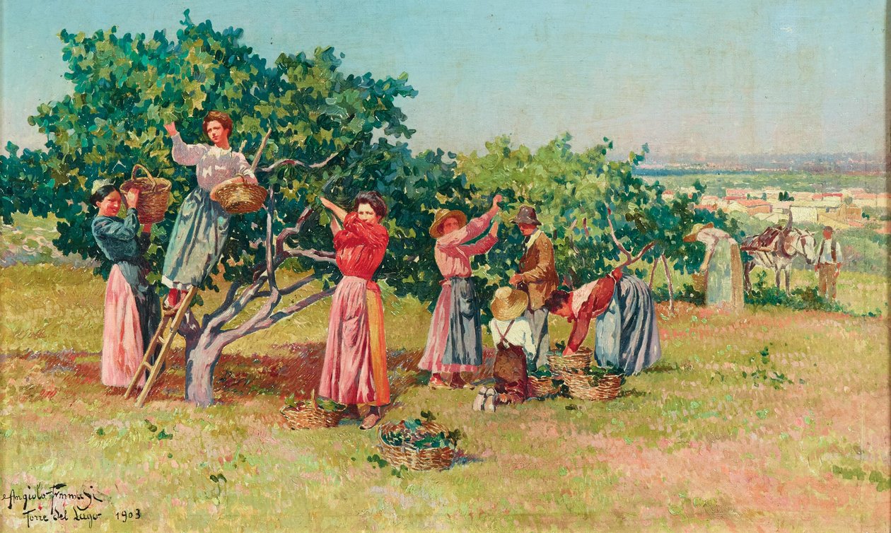 Colheita na Toscana de Angiolo Tommasi