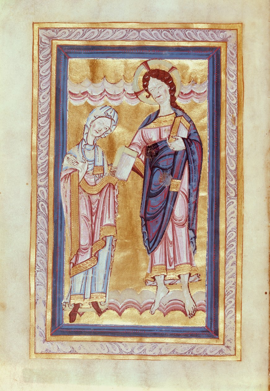 Aa 21 fol.2v Dedicação do livro a Cristo, do Evangelho da Condessa Judith, 106570 de Anglo Saxon
