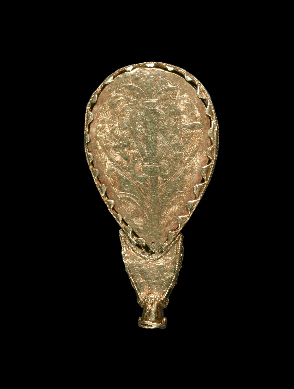 The Alfred Jewel (ouro, cristal de rocha e esmalte) (reverso) (para anverso ver 100551) de Anglo Saxon