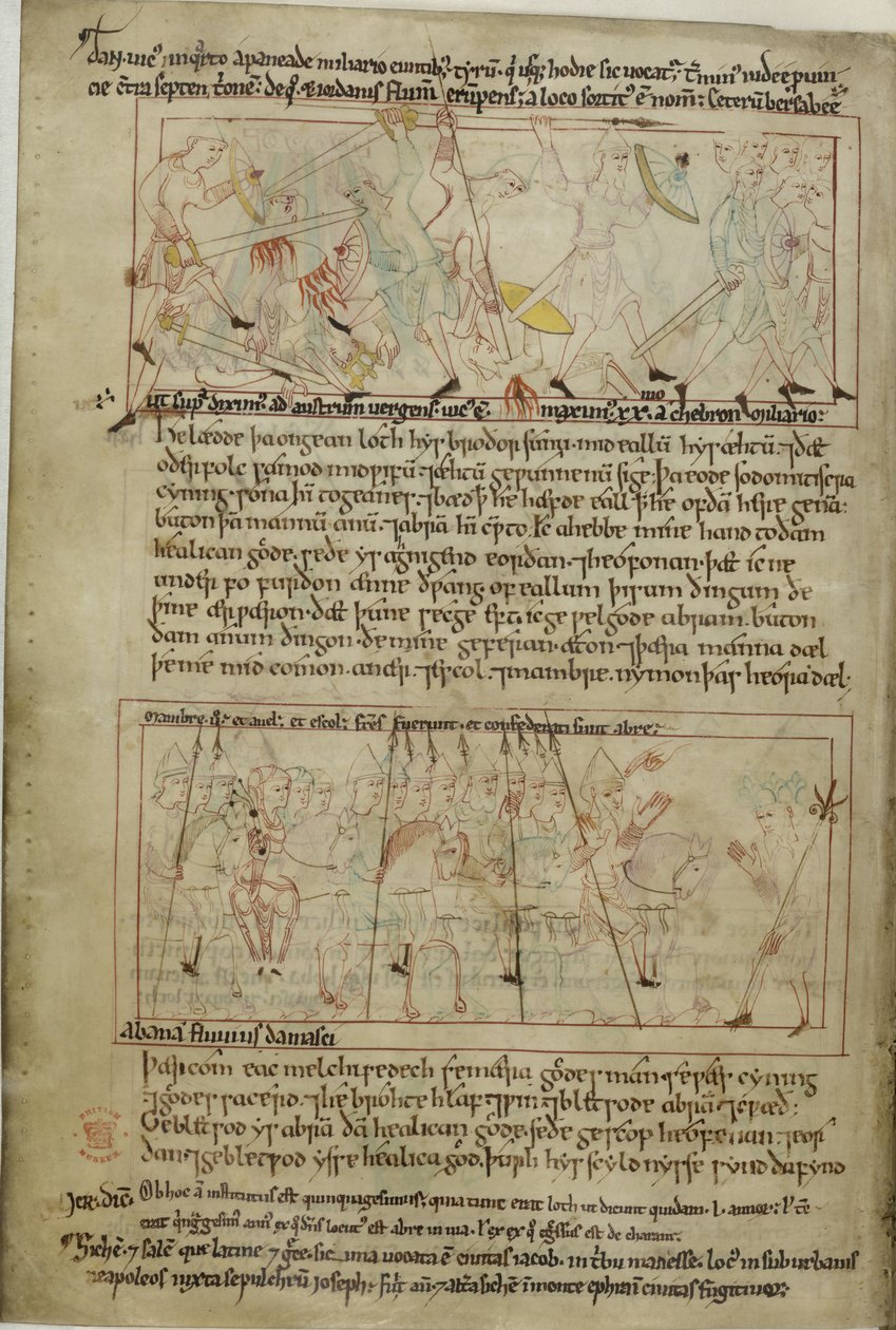 Algodão Claudius B. IV, f.25v Abraham e Lot de Anglo Saxon