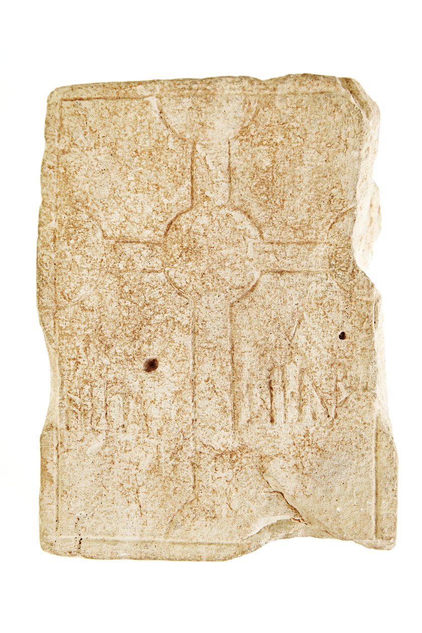 Marcador de Grave, meados do século VII a meados do século VIII (calcário) de Anglo Saxon Anglo Saxon