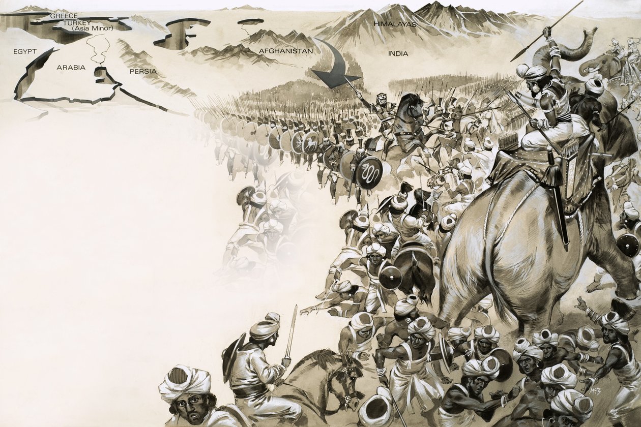 Alexandre, o Grande, invade a Índia de Angus McBride
