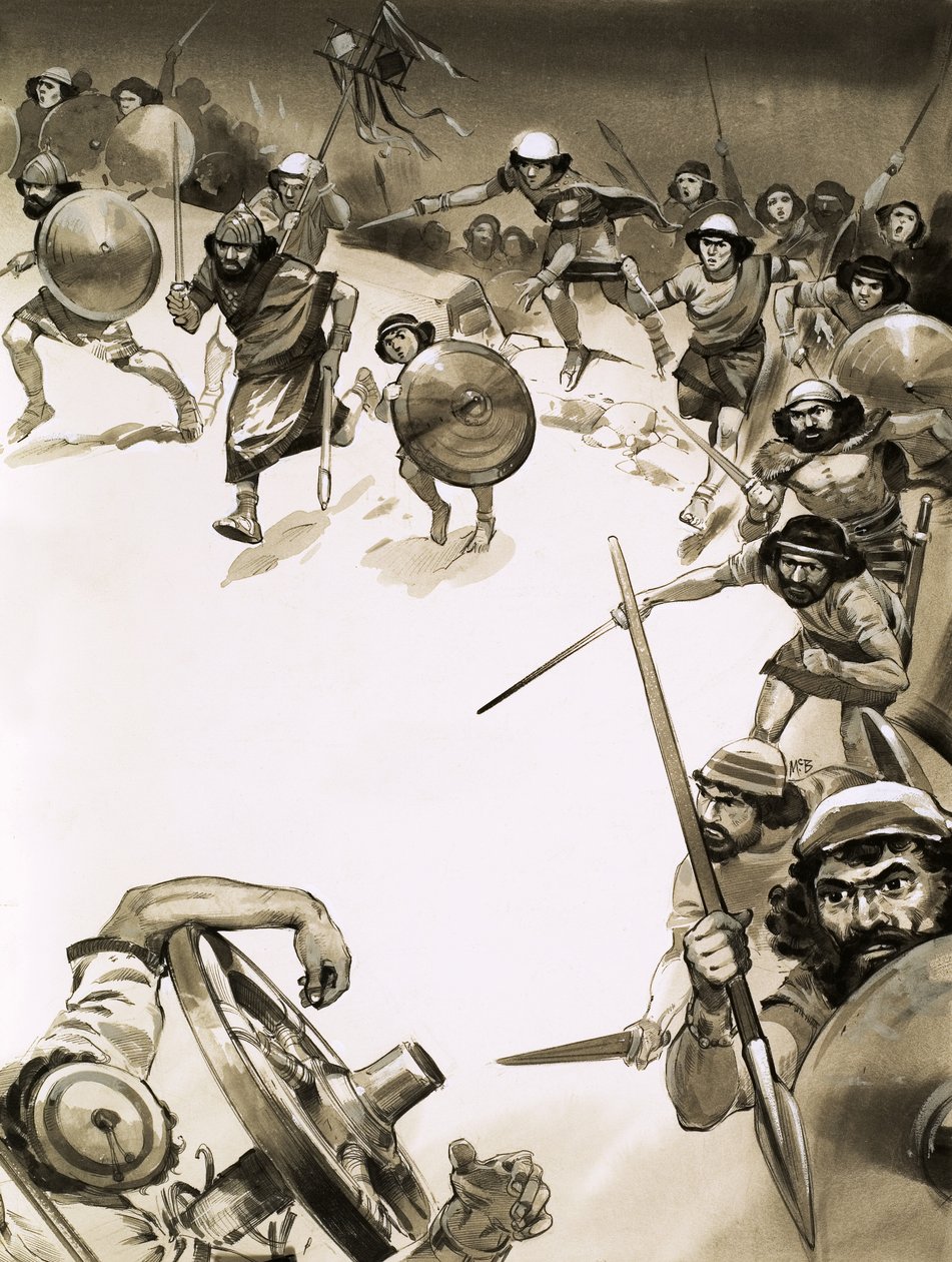 Antigos bretões a atacar romanos () de Angus McBride
