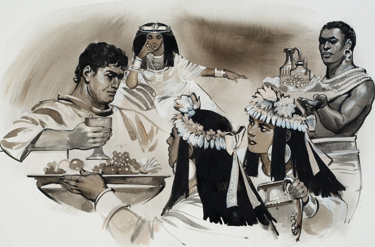 António e Cleópatra (guache sobre papel) de Angus McBride