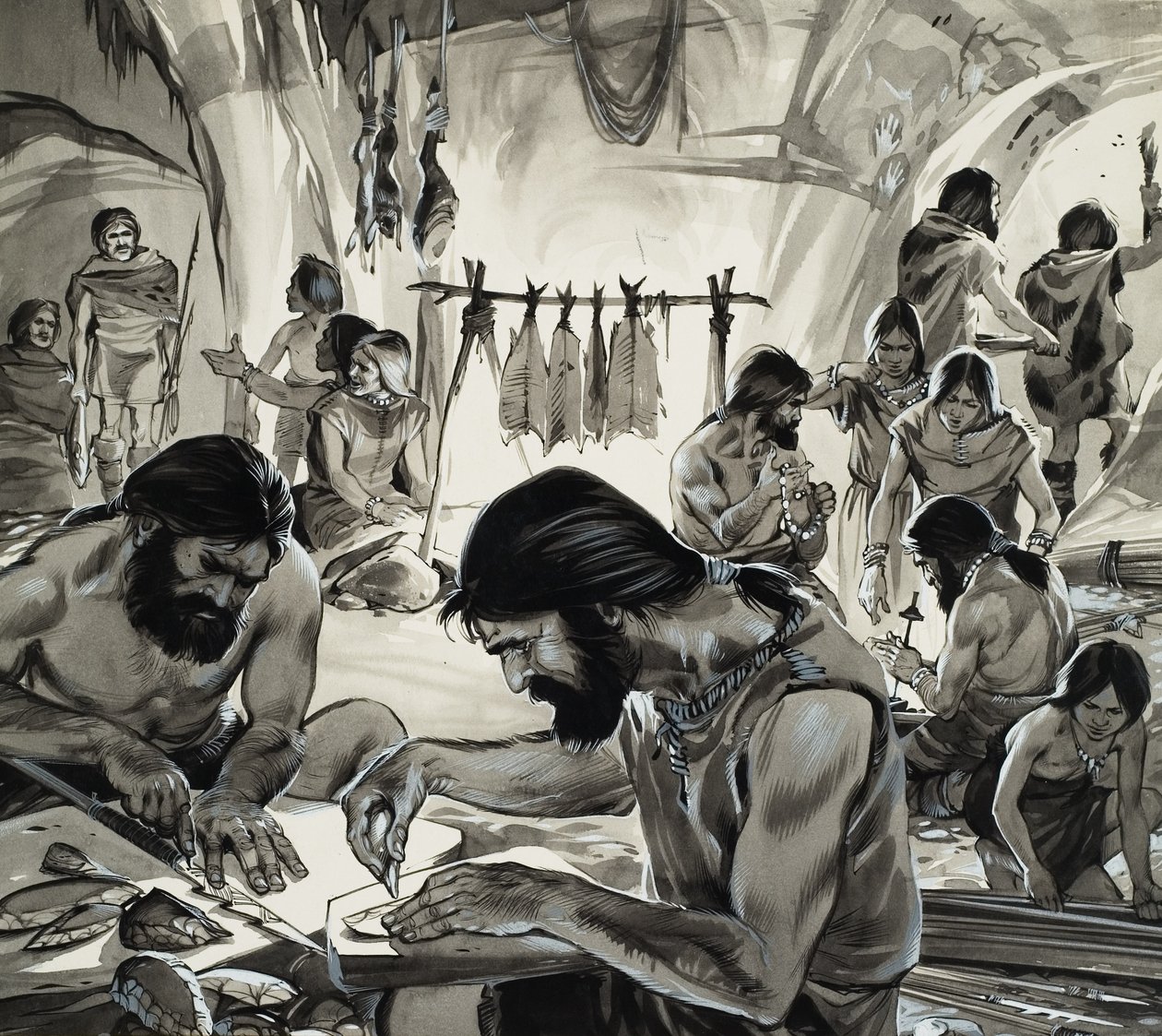 A Humanidade em construção, a "Idade do Gelo" (guache sobre papel) de Angus McBride