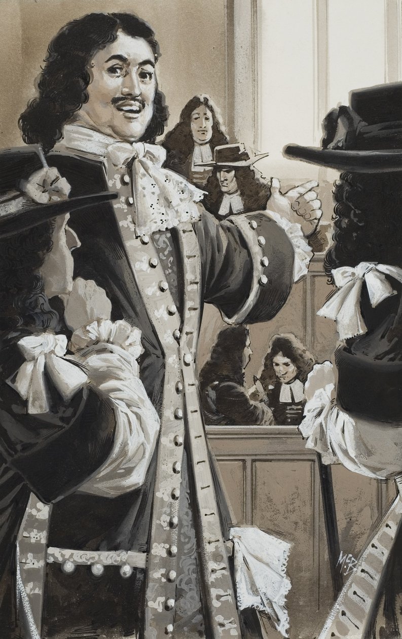 Pedro o Grande (1672-1725) na corte (guache sobre papel) de Angus McBride